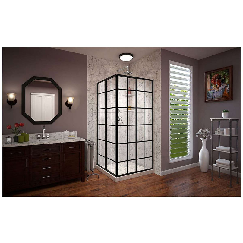 French Corner 72" High x 34-1/2" Wide x 34-1/2" Deep Sliding Framed Shower Enclosure with Clear Glass - image 10