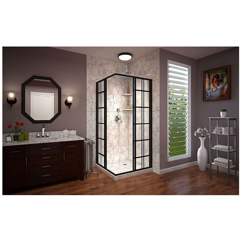 French Corner 72" High x 34-1/2" Wide x 34-1/2" Deep Sliding Framed Shower Enclosure with Clear Glass - image 11
