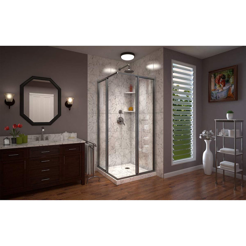 Cornerview 72" High x 40-7/16" Wide x 40-7/16" Deep Sliding Framed Shower Enclosure with Clear Glass - image 12