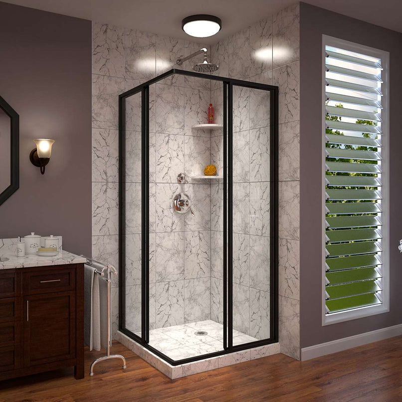 Cornerview 72" High x 40-7/16" Wide x 40-7/16" Deep Sliding Framed Shower Enclosure with Clear Glass - image 4