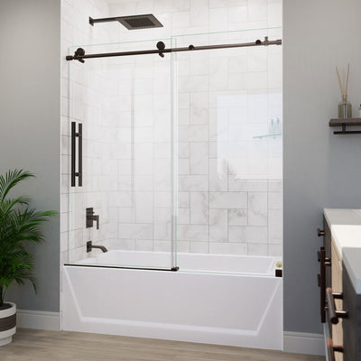 Enigma-X 62" High x 55" Wide Sliding Frameless Tub Door - image 1