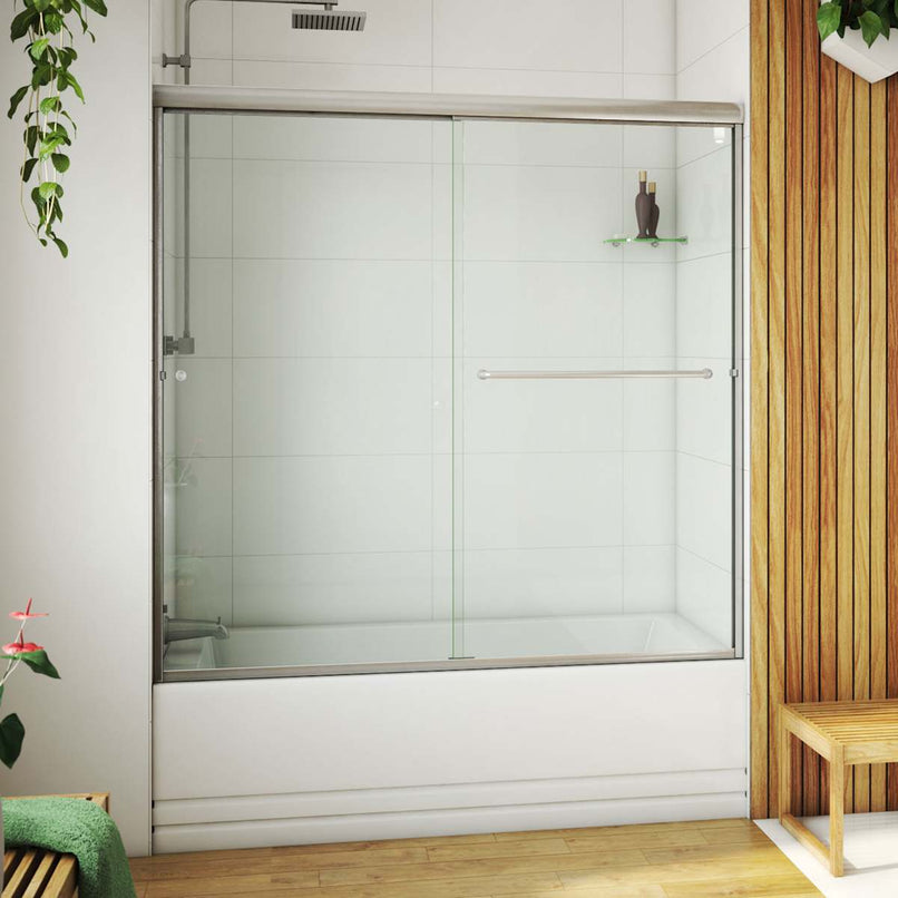 Alliance Pro LT 57-3/8" High x 60" Wide Bypass Semi Frameless Tub Door with Clear Glass - image 4
