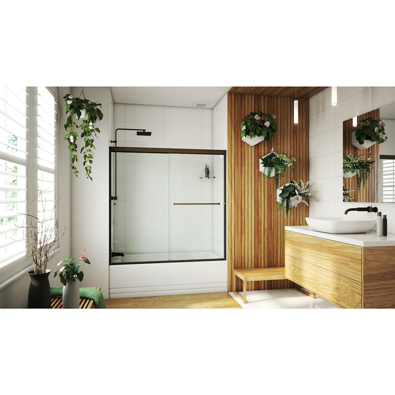 Alliance Pro LT 57-3/8" High x 60" Wide Bypass Semi Frameless Tub Door with Clear Glass - image 5