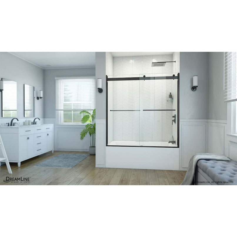 Essence-H 60" High x 56, 57, 58, 59, 60" Wide Bypass Semi Frameless Tub Door - image 10