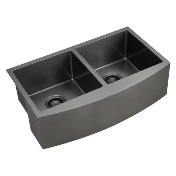 33 in. Farmhouse Stainless Steel Kitchen Sink AP3322D-RD-BK
