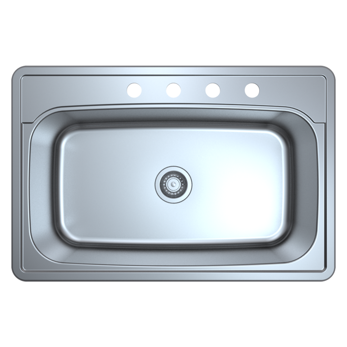 Overmount Single Bowl Stainless Steel Kitchen Sink SM560-820S