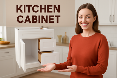 Single Door Cabinet 30 Inch Combo Vanity With Right Drawer – Forevermark Cabinetry Ice White Shaker - image 1