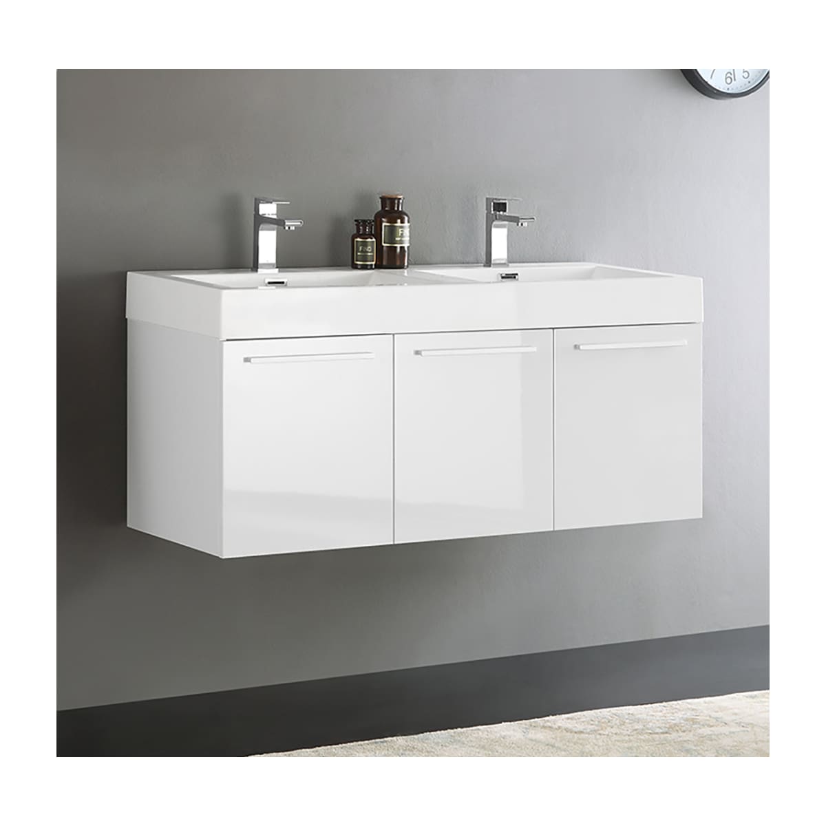 Vista 47" Single Wall Mounted Wood Vanity Cabinet Only - Less Vanity Top
