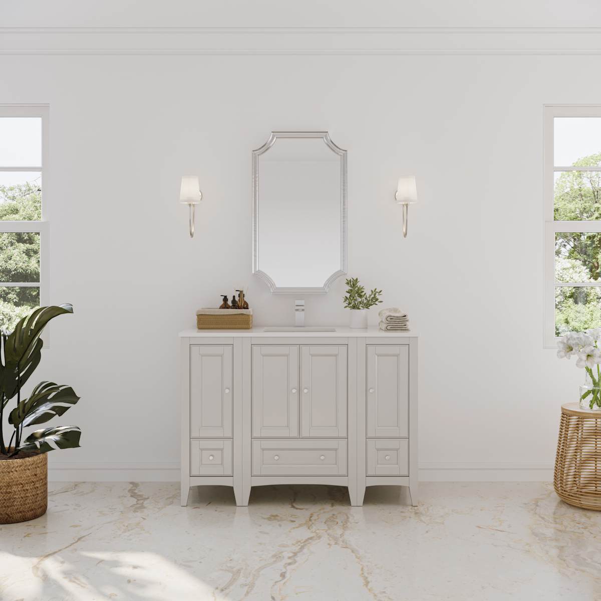 Oxford 48" Single Free Standing Vanity Cabinet - Less Vanity Top