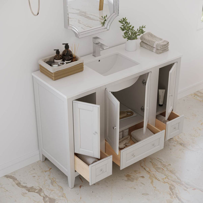 Oxford 48" Free Standing Single Basin Vanity Set with Cabinet and Quartz Vanity Top - image 3