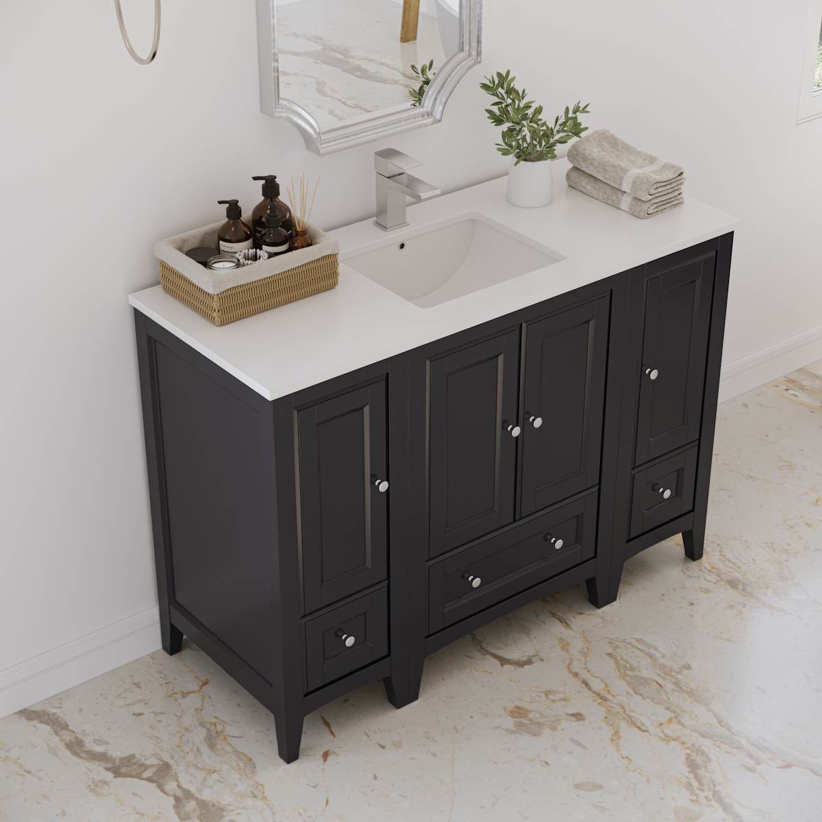 Oxford 48" Free Standing Single Basin Vanity Set with Cabinet and Quartz Vanity Top - image 12