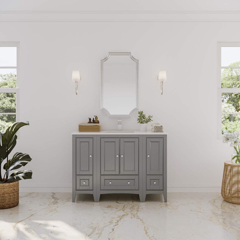 Oxford 48" Free Standing Single Basin Vanity Set with Cabinet and Quartz Vanity Top - image 1