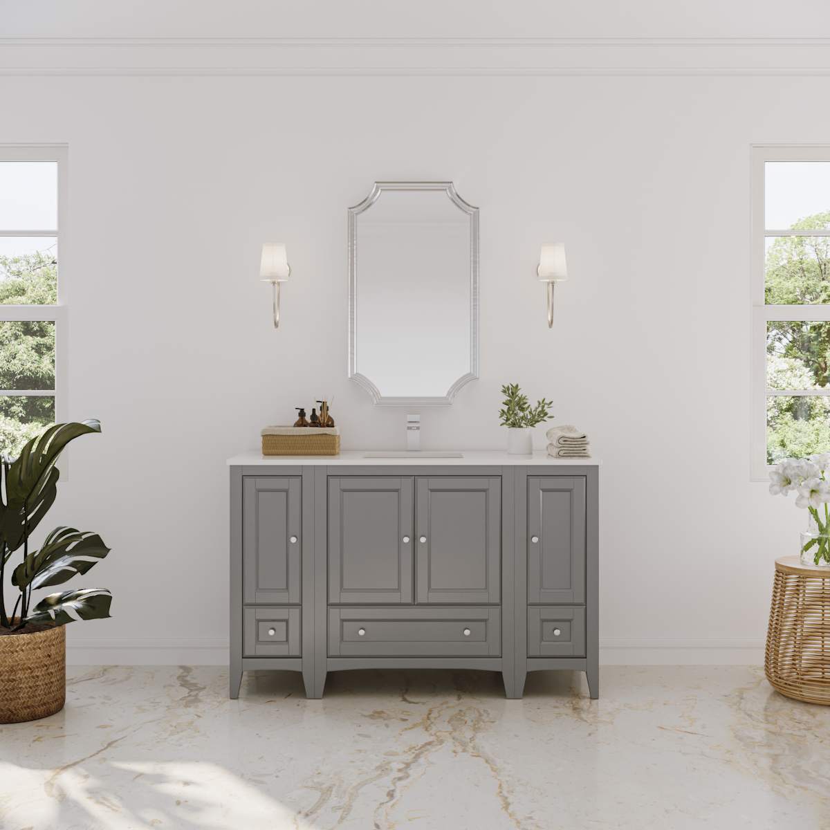 Oxford 54" Single Free Standing Vanity Cabinet - Less Vanity Top - image 19