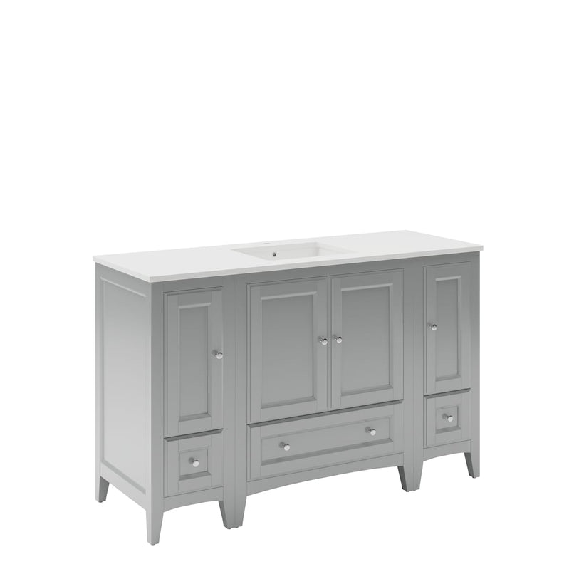 Oxford 54" Free Standing Single Basin Vanity Set with Cabinet and Quartz Vanity Top - image 14