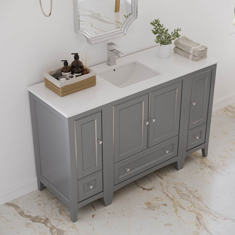 Oxford 54" Free Standing Single Basin Vanity Set with Cabinet and Quartz Vanity Top - image 16