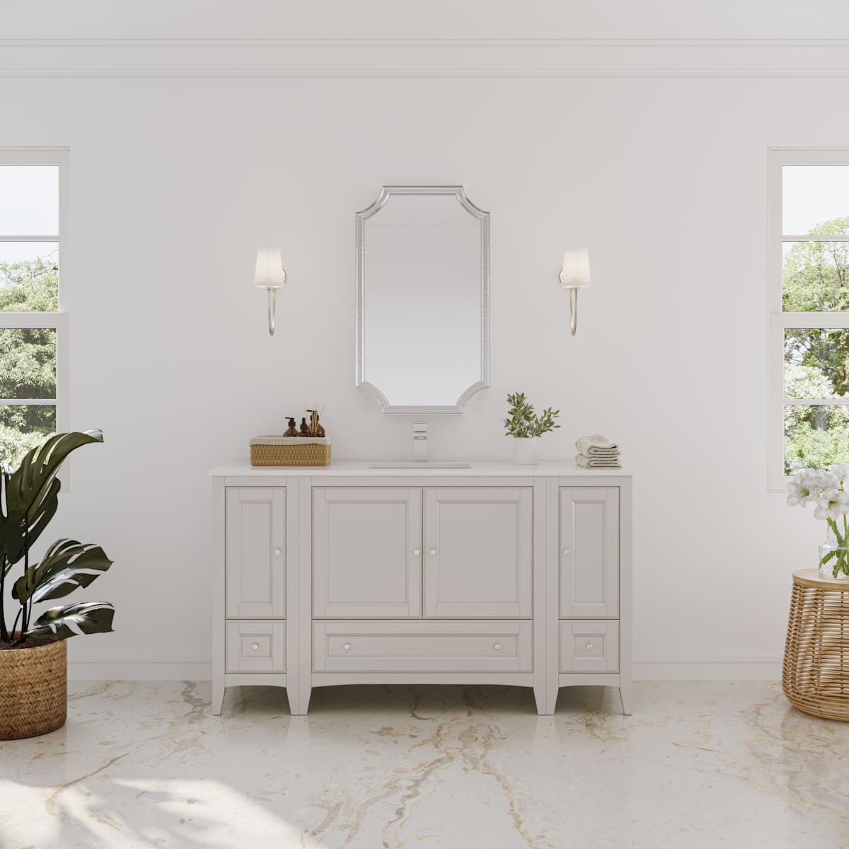Oxford 60" Single Free Standing Vanity Cabinet - Less Vanity Top - image 6