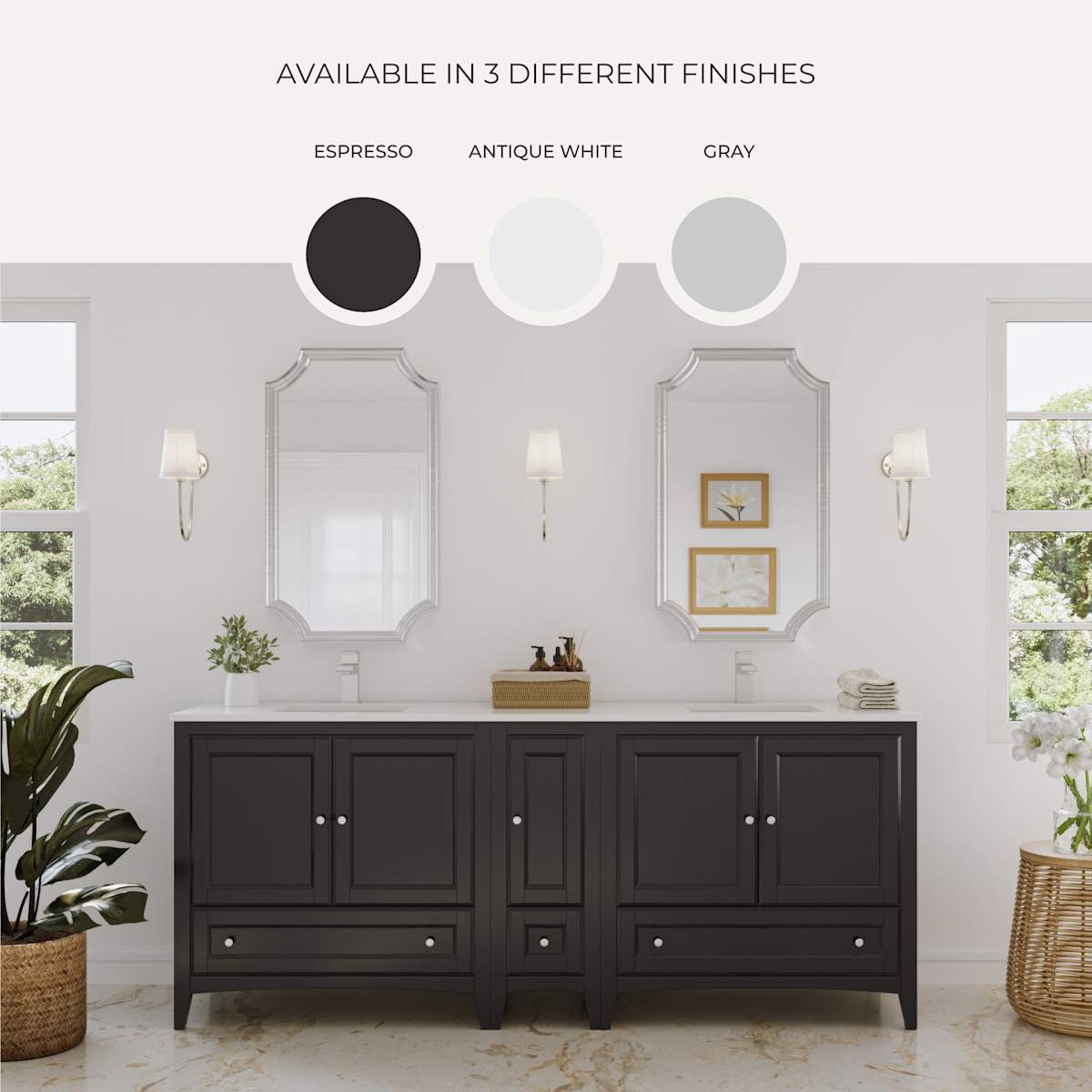 Oxford 60" Single Free Standing Vanity Cabinet - Less Vanity Top