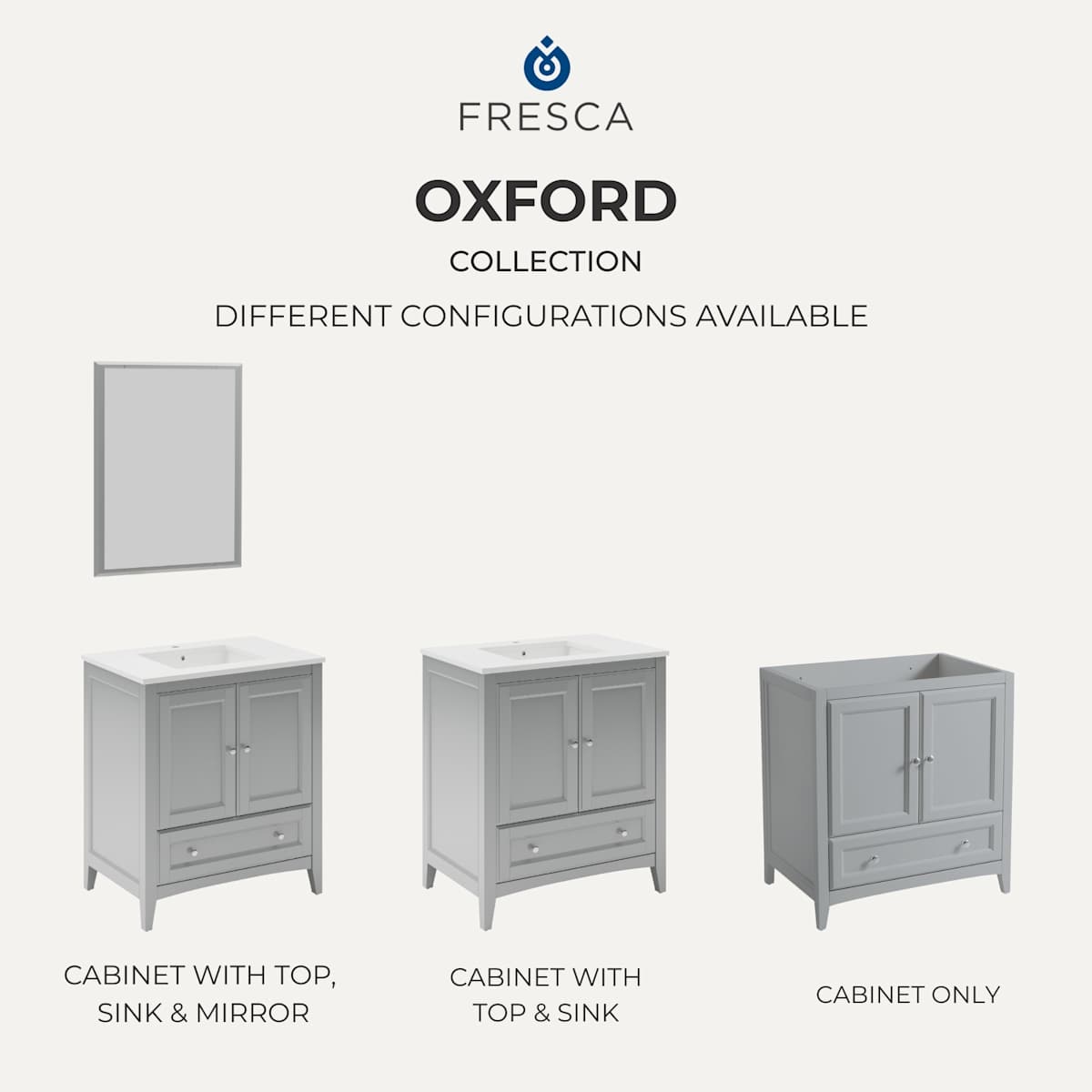 Oxford 60" Single Free Standing Vanity Cabinet - Less Vanity Top