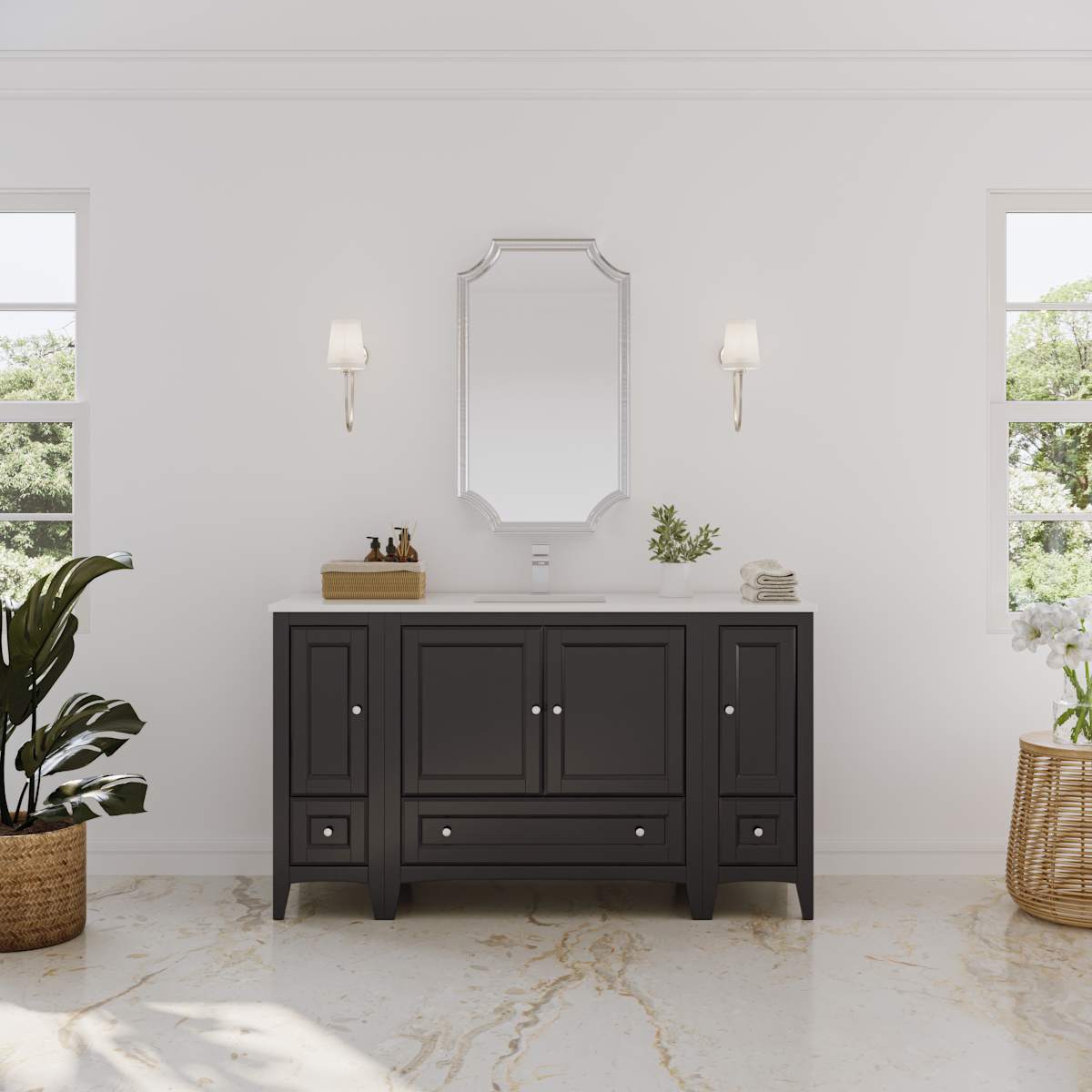 Oxford 60" Single Free Standing Vanity Cabinet - Less Vanity Top - image 15