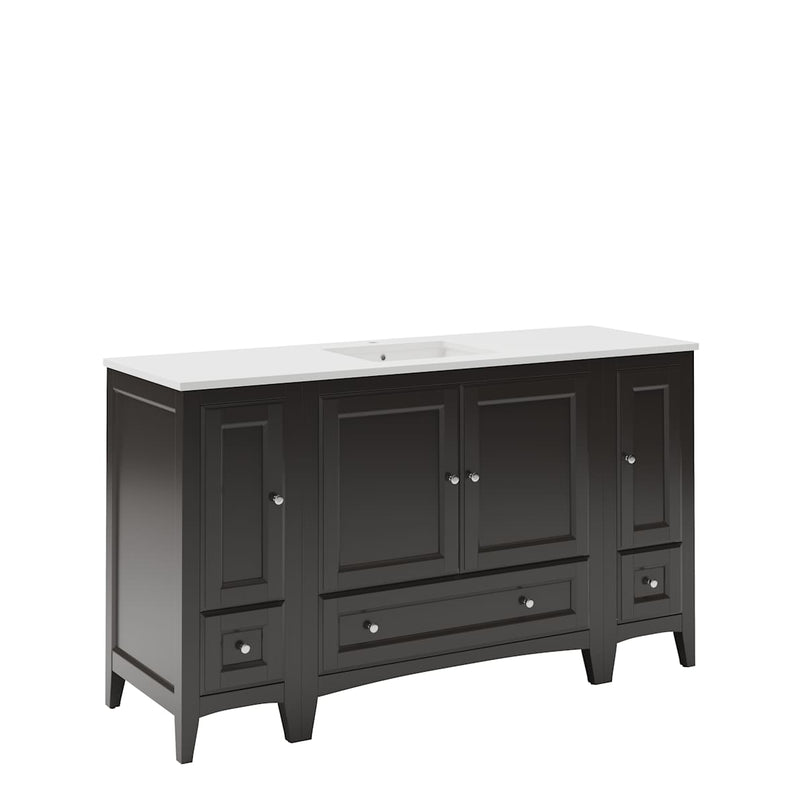 Oxford 60" Free Standing Single Basin Vanity Set with Cabinet and Quartz Vanity Top - image 9