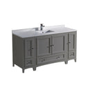 Oxford 60" Free Standing Single Basin Vanity Set with Cabinet and Quartz Vanity Top - image 1