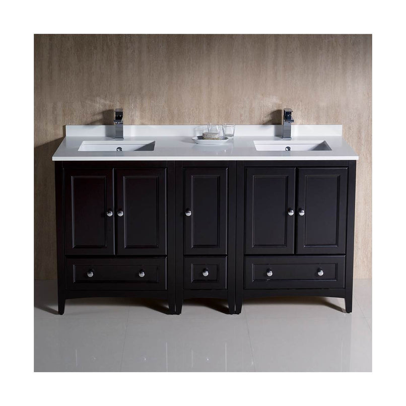 Oxford 60" Free Standing Double Basin Vanity Set with Cabinet and Quartz Vanity Top - image 6