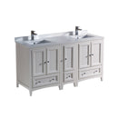 Oxford 60" Free Standing Double Basin Vanity Set with Cabinet and Quartz Vanity Top - image 1