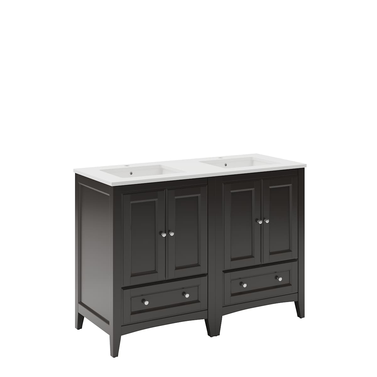 Oxford 48" Free Standing Double Basin Vanity Set with Cabinet and Quartz Vanity Top