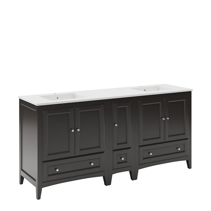 Oxford 72" Free Standing Double Basin Vanity Set with Cabinet and Quartz Vanity Top - image 2