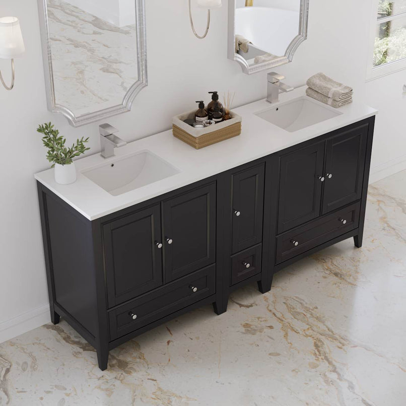 Oxford 72" Free Standing Double Basin Vanity Set with Cabinet and Quartz Vanity Top - image 4