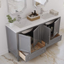 Oxford 60" Free Standing Double Basin Vanity Set with Cabinet and Quartz Vanity Top - image 3