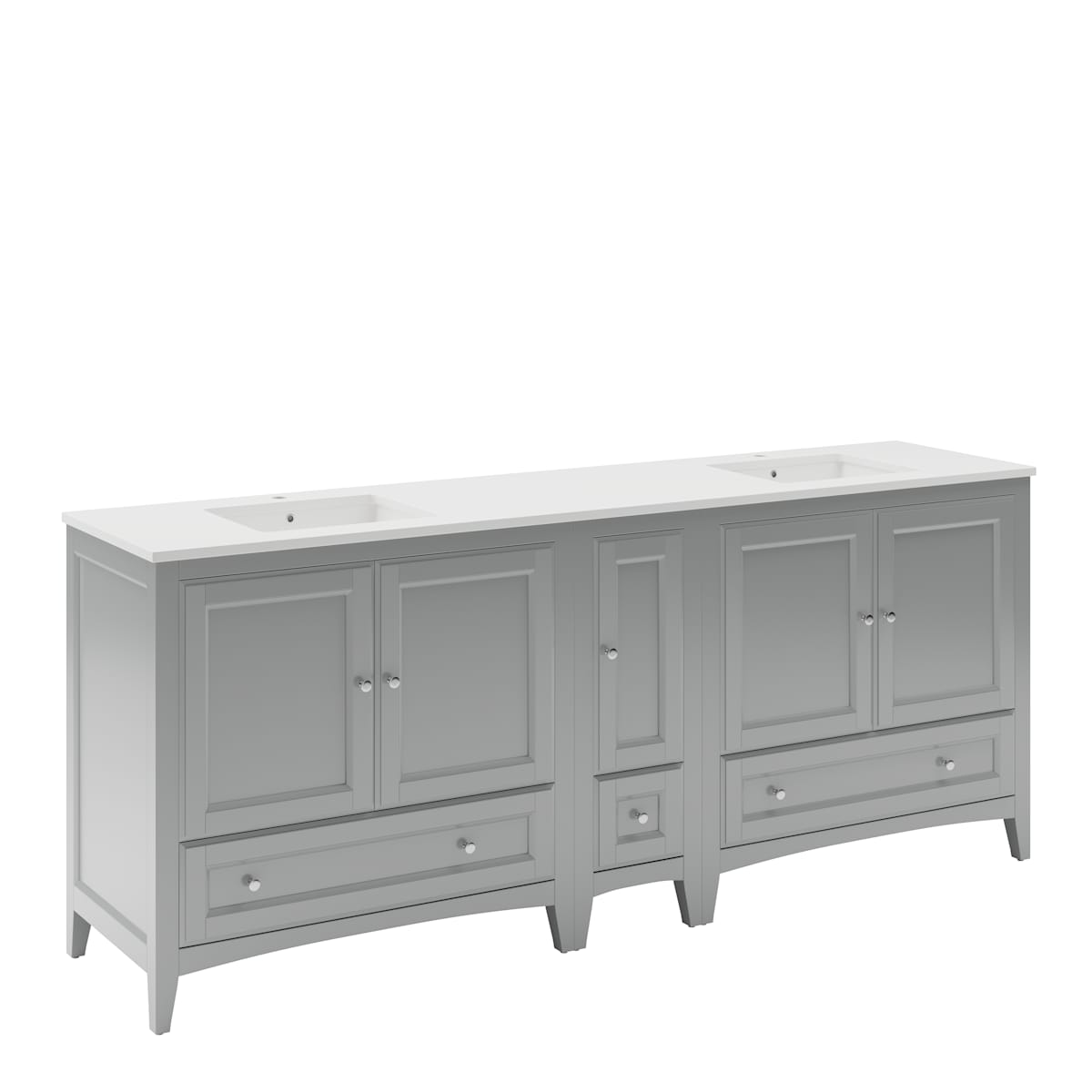 Oxford 84" Free Standing Double Basin Vanity Set with Cabinet and Quartz Vanity Top - image 14