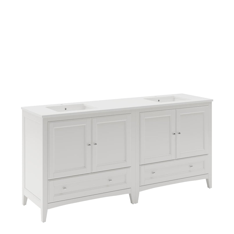 Oxford 72" Free Standing Double Basin Vanity Set with Cabinet and Quartz Vanity Top - image 2