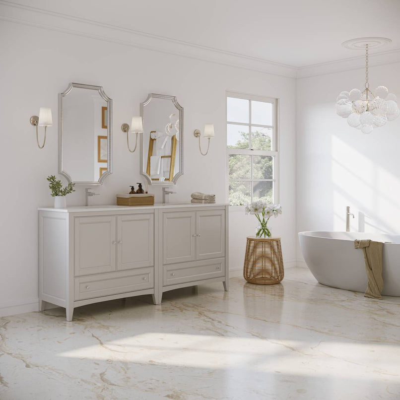 Oxford 72" Free Standing Double Basin Vanity Set with Cabinet and Quartz Vanity Top - image 5