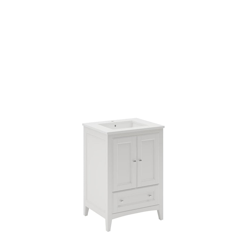 Oxford 24" Free Standing Single Basin Vanity Set with Cabinet and Quartz Vanity Top - image 2