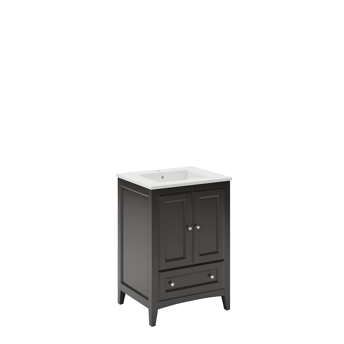 Oxford 24" Free Standing Single Basin Vanity Set with Cabinet and Quartz Vanity Top