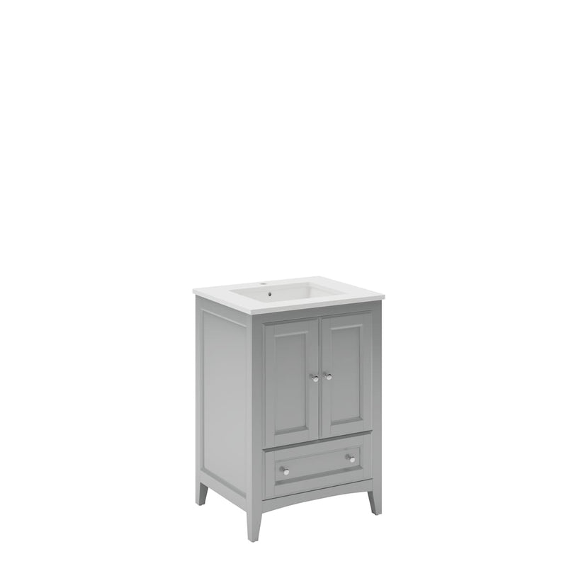 Oxford 24" Free Standing Single Basin Vanity Set with Cabinet and Quartz Vanity Top - image 14