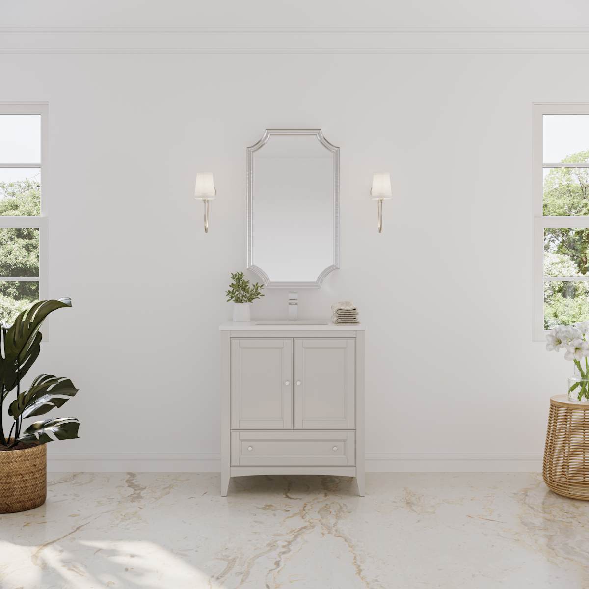 Oxford 30" Single Free Standing Vanity Cabinet - Less Vanity Top