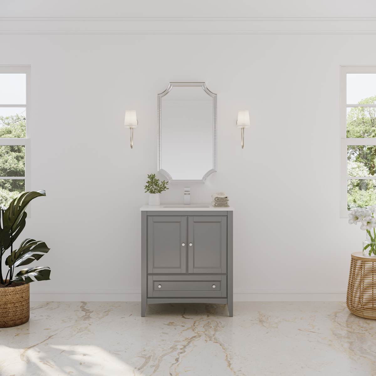 Oxford 30" Single Free Standing Vanity Cabinet - Less Vanity Top - image 18