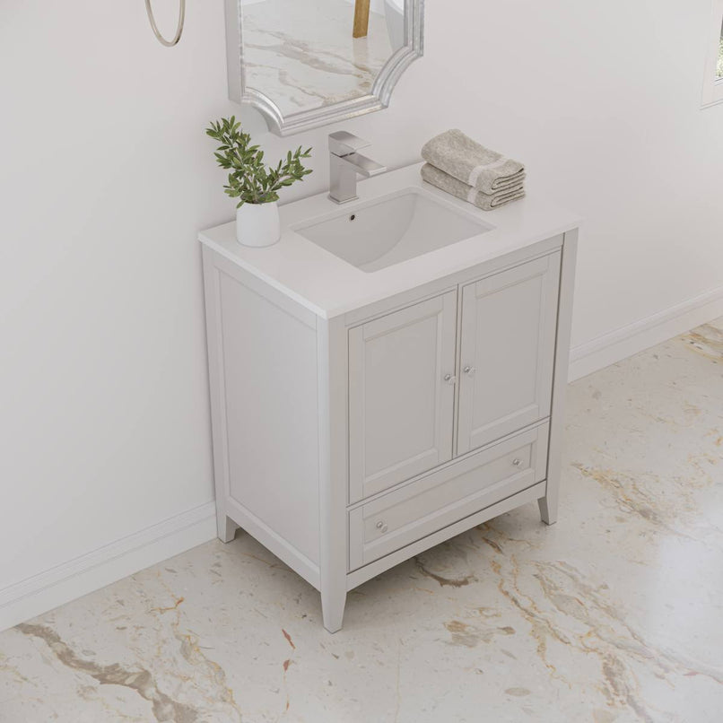 Oxford 30" Free Standing Single Basin Vanity Set with Cabinet and Quartz Vanity Top - image 4
