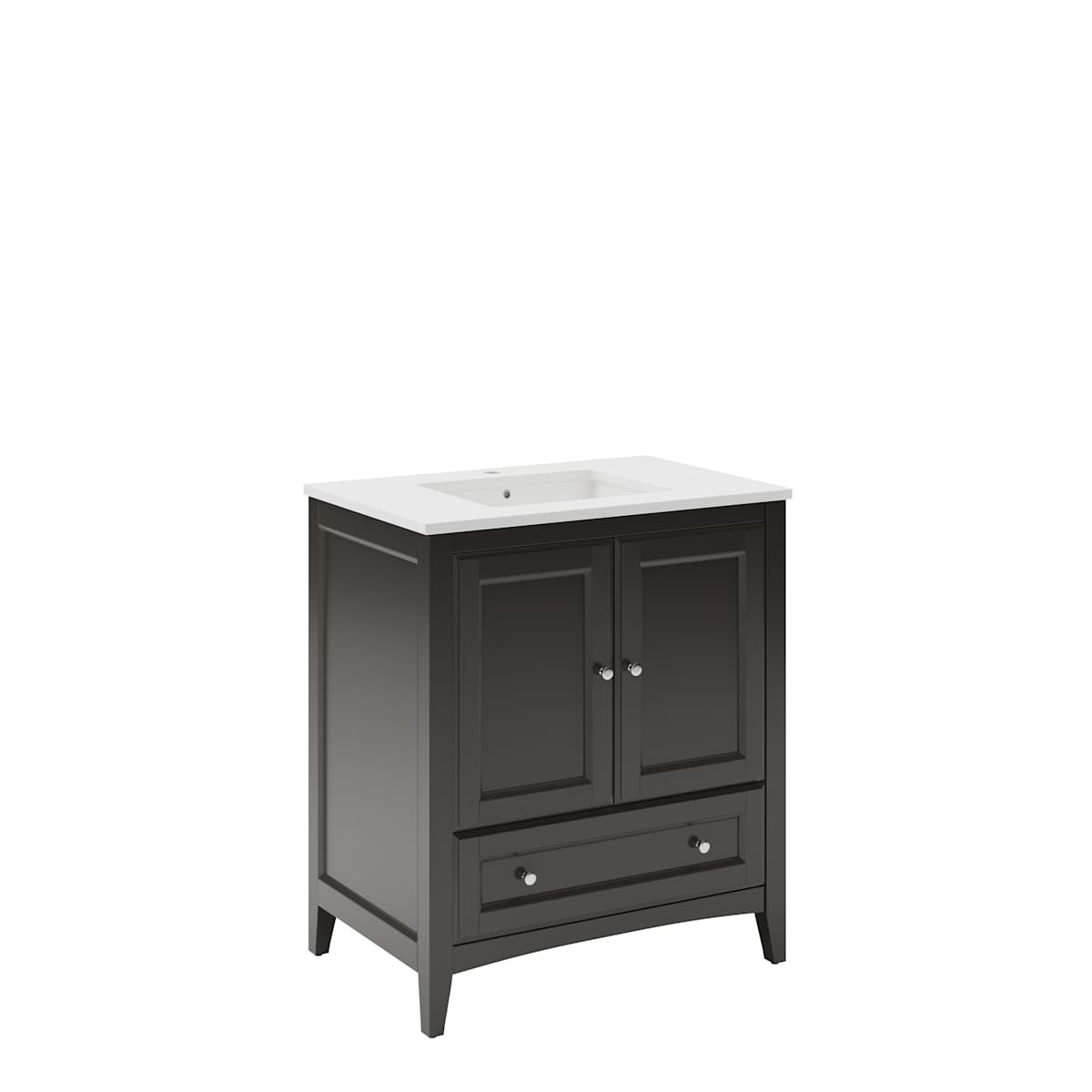 Oxford 30" Free Standing Single Basin Vanity Set with Cabinet and Quartz Vanity Top