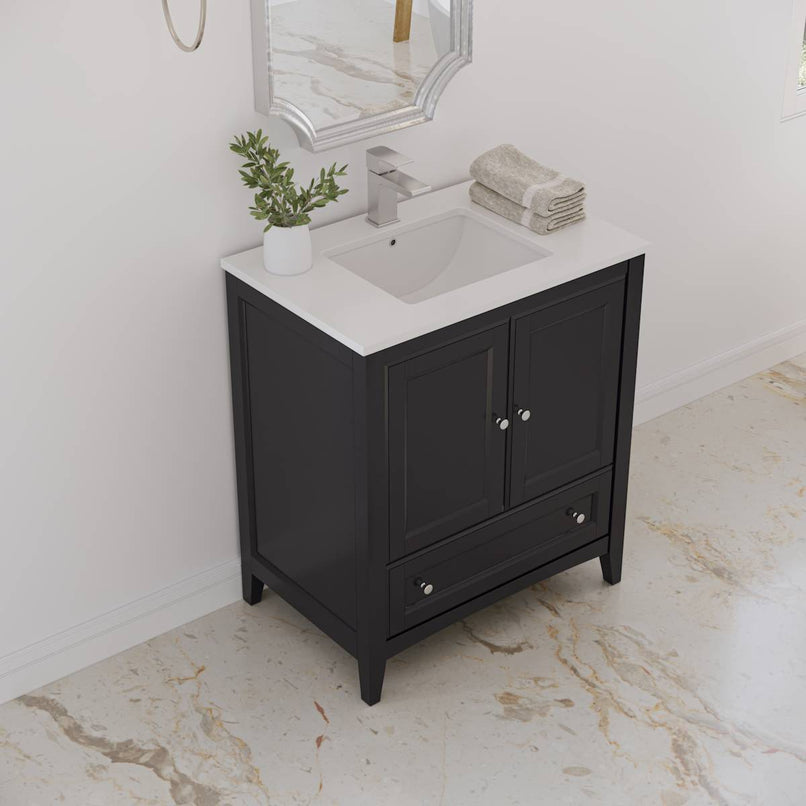 Oxford 30" Free Standing Single Basin Vanity Set with Cabinet and Quartz Vanity Top - image 12