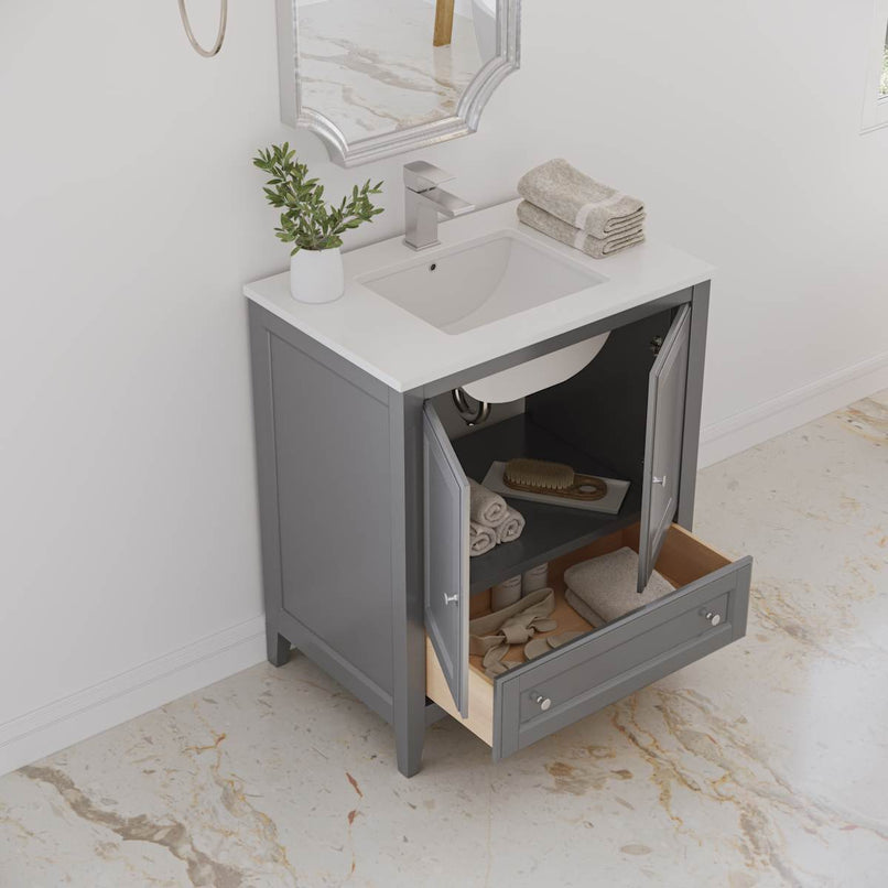 Oxford 30" Free Standing Single Basin Vanity Set with Cabinet and Quartz Vanity Top - image 15