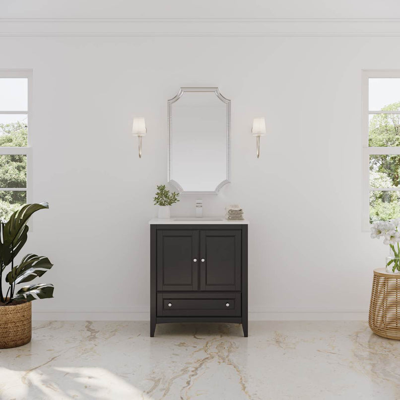 Oxford 30" Free Standing Single Basin Vanity Set with Cabinet and Quartz Vanity Top - image 1