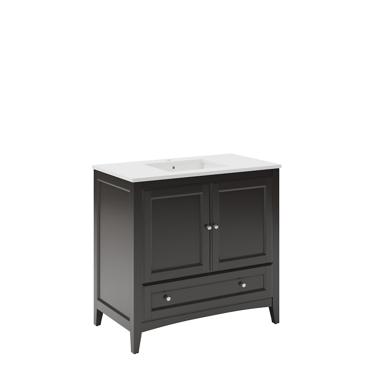Oxford 36" Free Standing Single Basin Vanity Set with Cabinet and Quartz Vanity Top