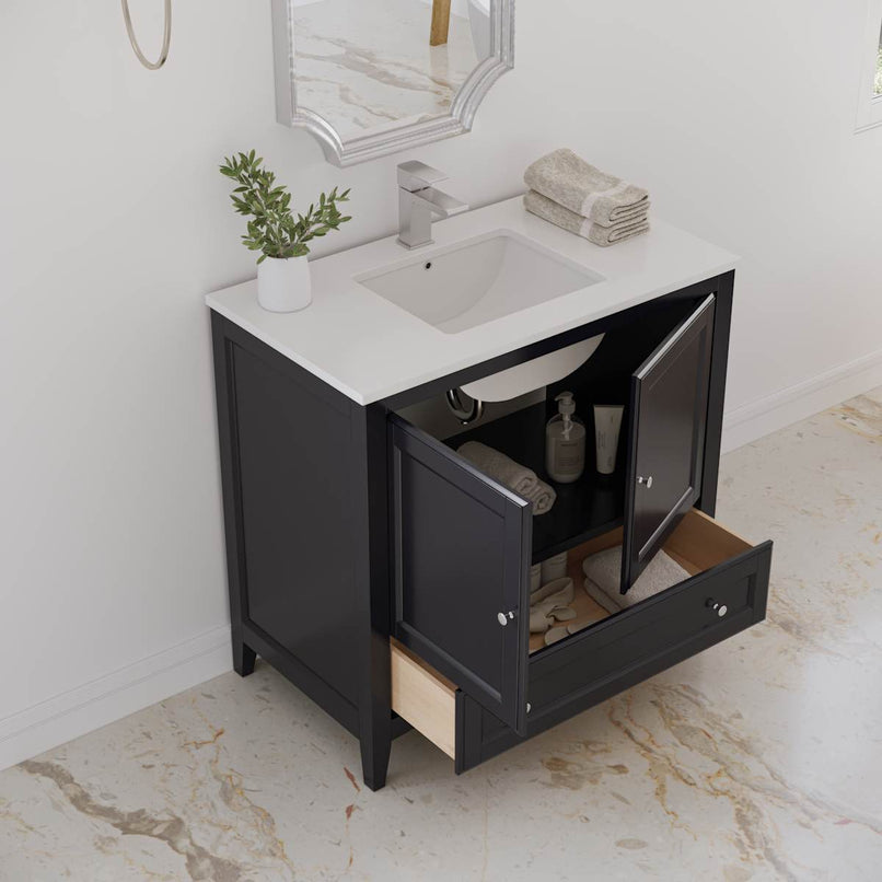 Oxford 36" Free Standing Single Basin Vanity Set with Cabinet and Quartz Vanity Top - image 11