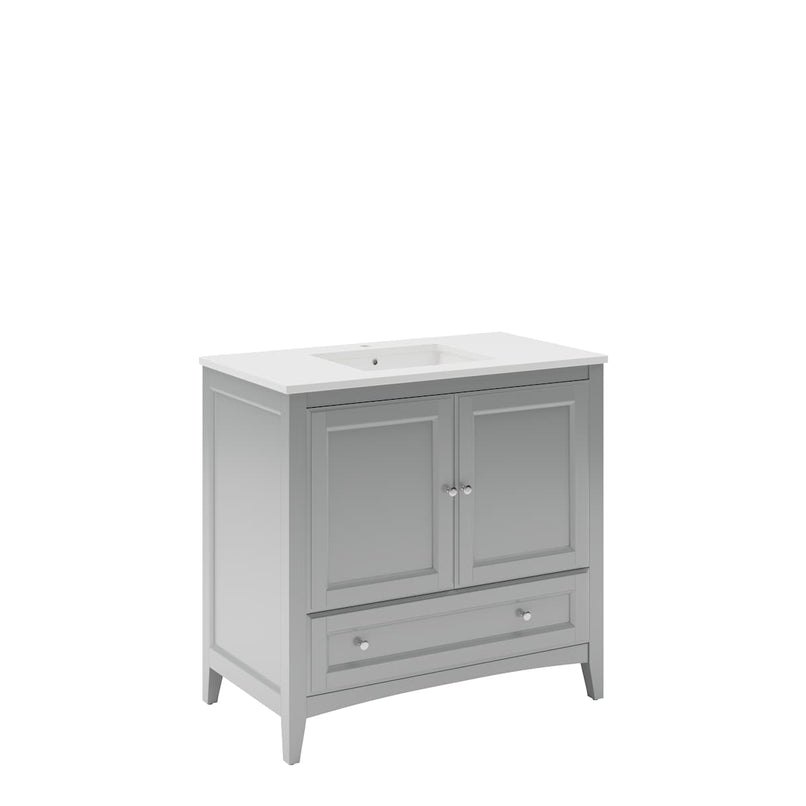 Oxford 36" Free Standing Single Basin Vanity Set with Cabinet and Quartz Vanity Top - image 14