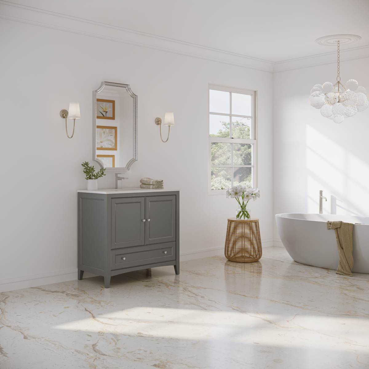 Oxford 36" Free Standing Single Basin Vanity Set with Cabinet and Quartz Vanity Top - image 17