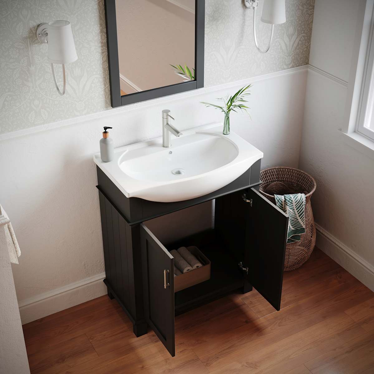 Hartford 30" Free Standing Single Basin Vanity Set with Cabinet and Ceramic Vanity Top