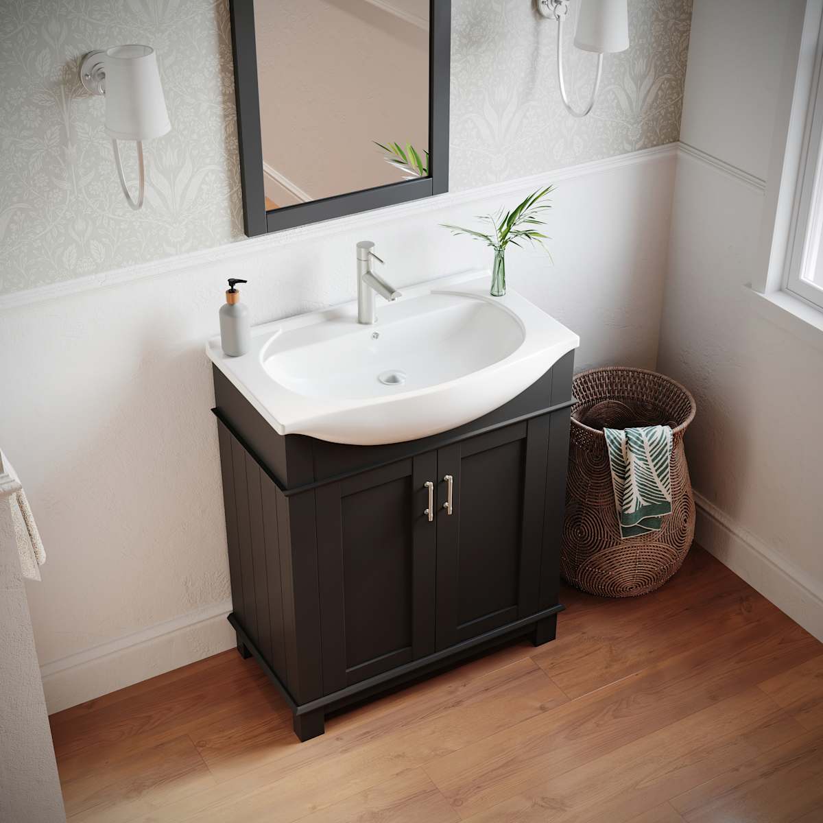 Hartford 30" Free Standing Single Basin Vanity Set with Cabinet and Ceramic Vanity Top